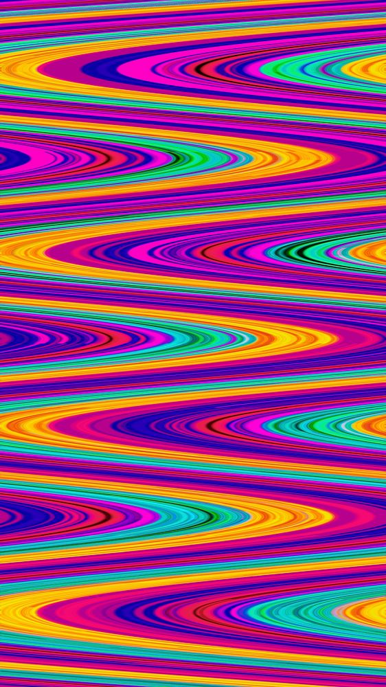 Colorful fluid wavy lines mobile wallpaper design