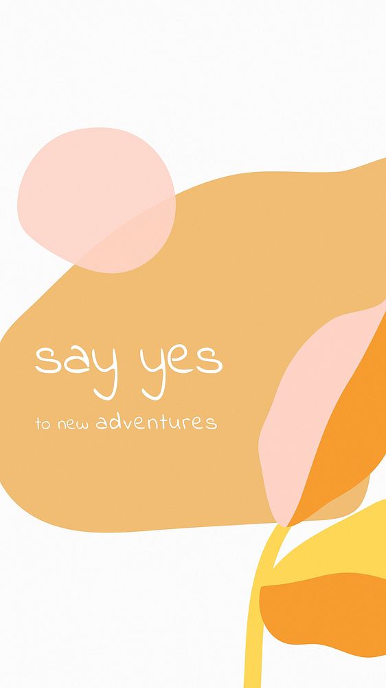 Say yes to new adventures Memphis quote template vector