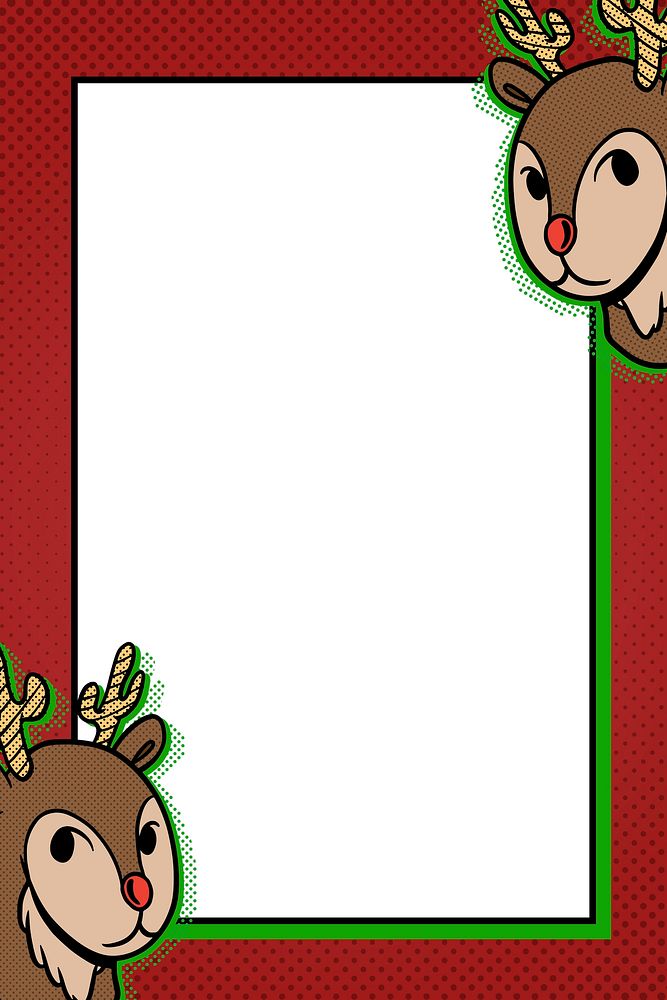 Reindeer on rectangle frame design resource vector