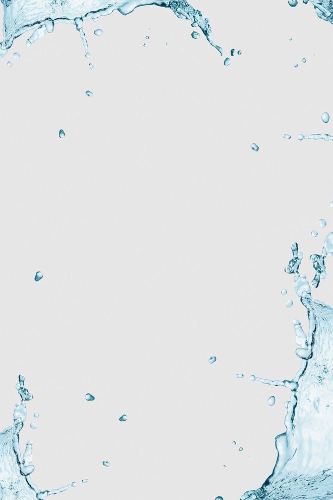 Water splashing frame on a gray background design resource 