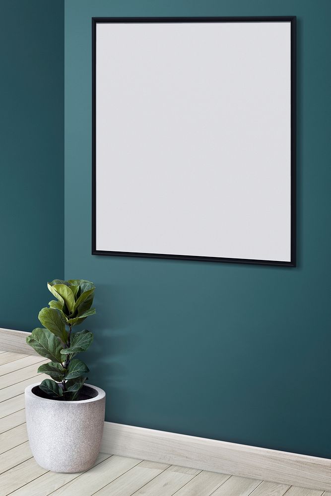 Picture frame mockup mockup on a wall