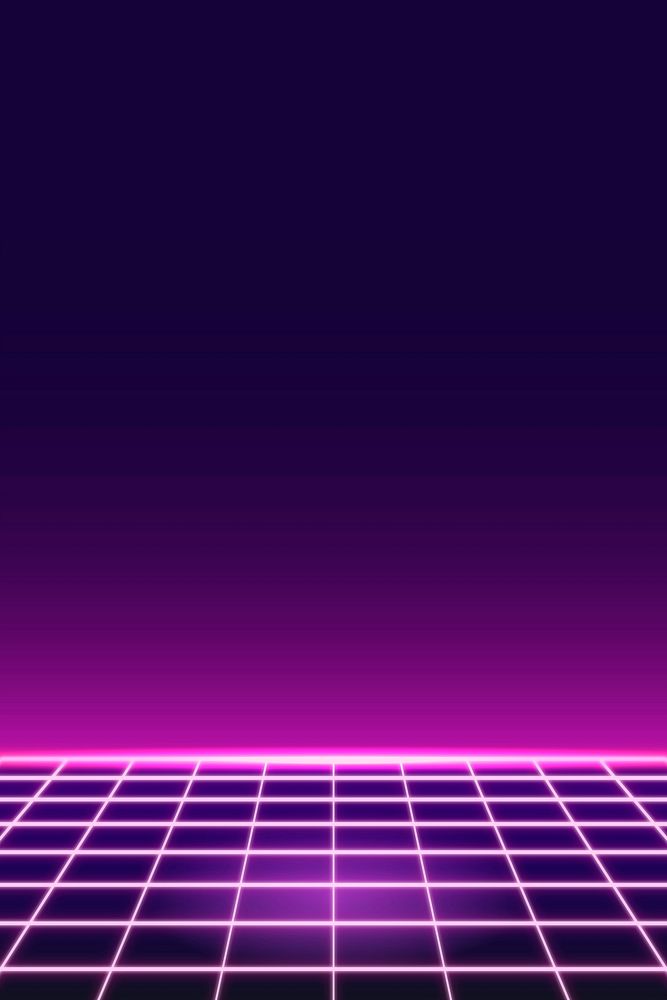 Pink grid neon patterned background vector