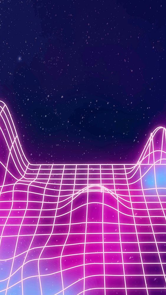 Neon synthwave  background with design space