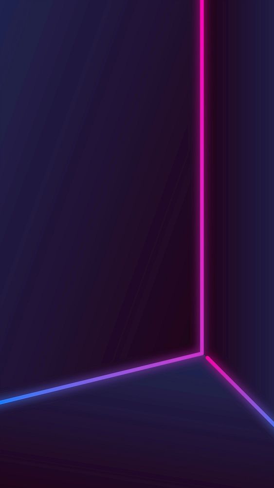 Pink and purple neon lines on a dark social story background vector