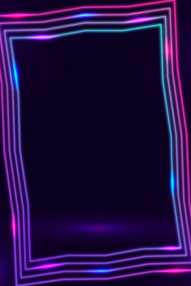 Purple neon frame on a dark background vector