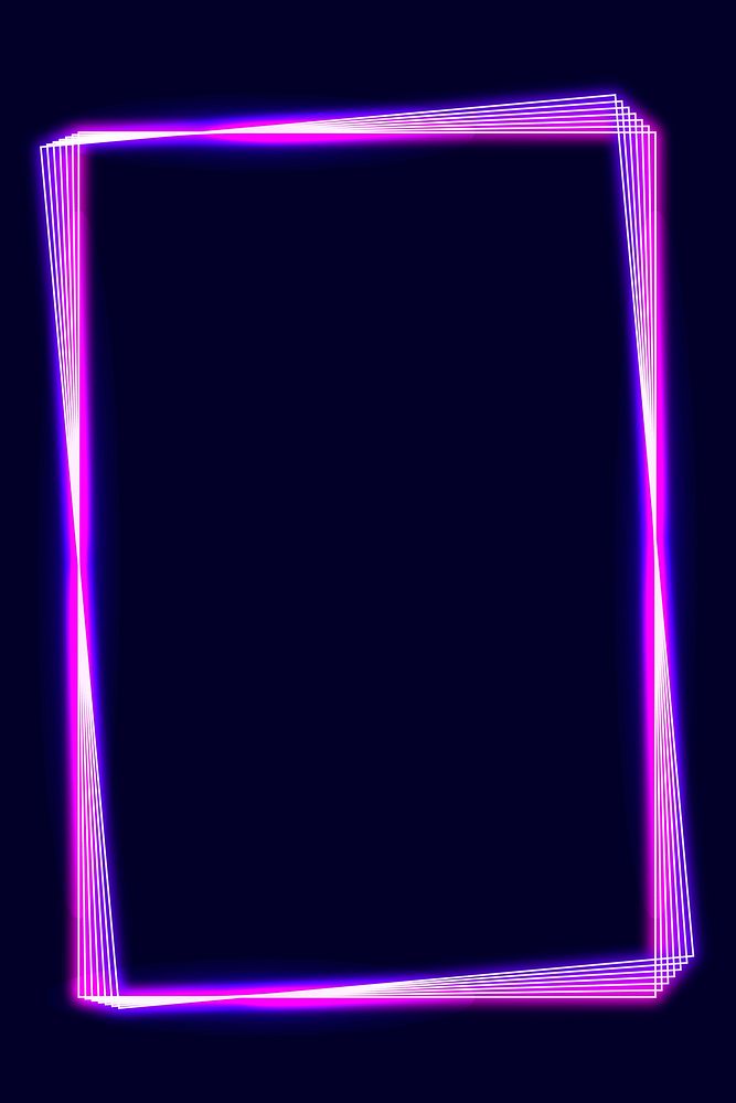 Pink neon frame on a dark background vector