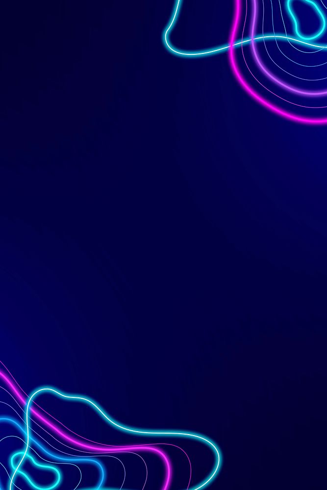 Neon abstract border on a dark blue background vector