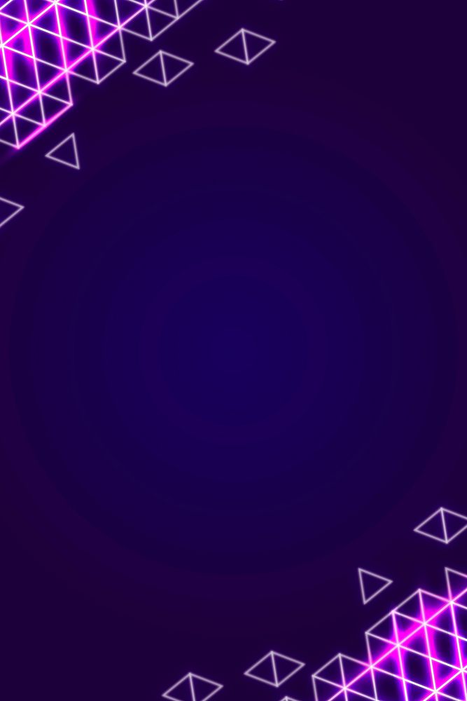 Neon geometric border on a dark purple background vector