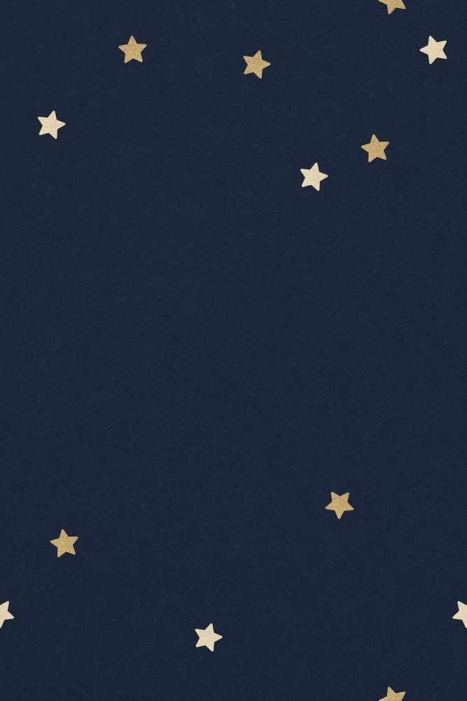 Gold star pattern on a midnight blue background
