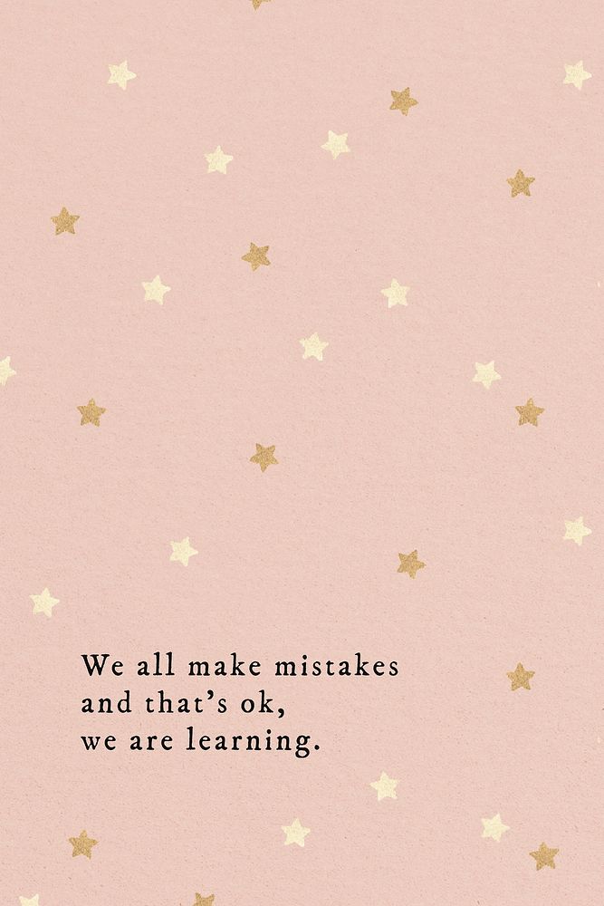 We all make mistakes and that's ok we are learning quote social media template vector