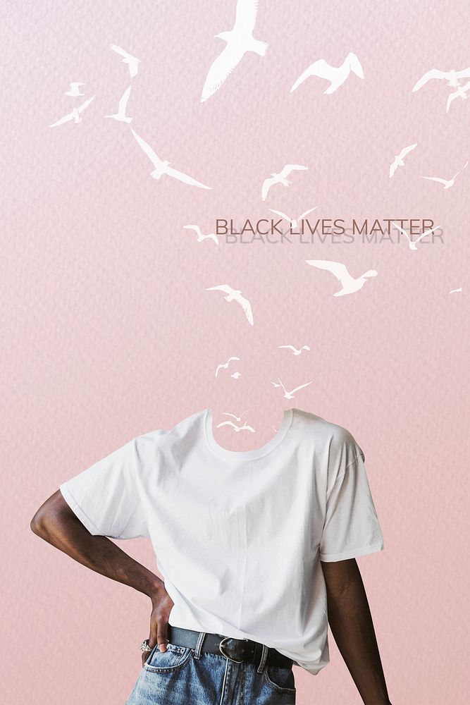 Woman supporting black lives matter design element 