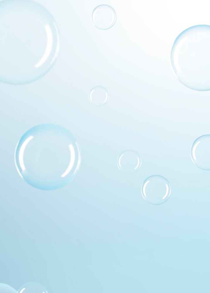 Clear bubble blue gradient background