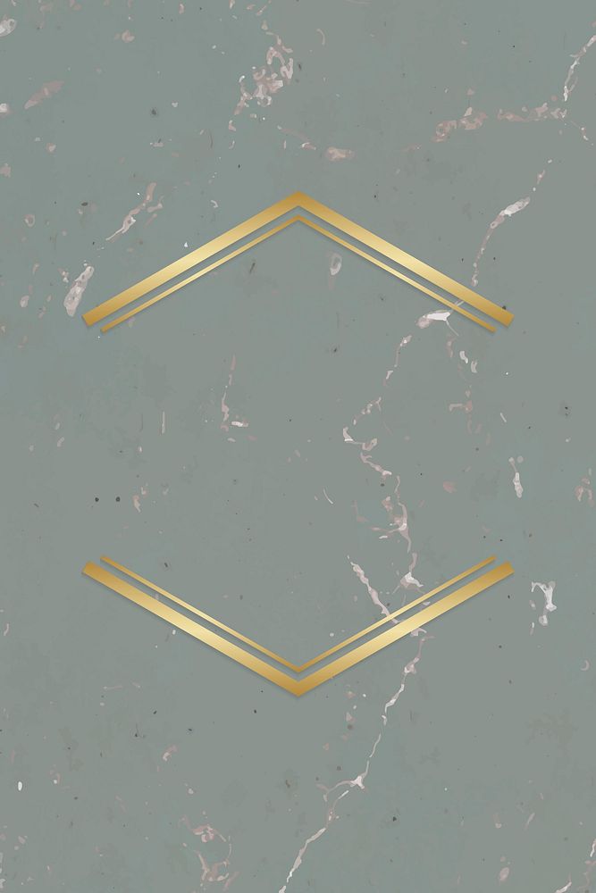 Golden framed badge on a marble textured vector