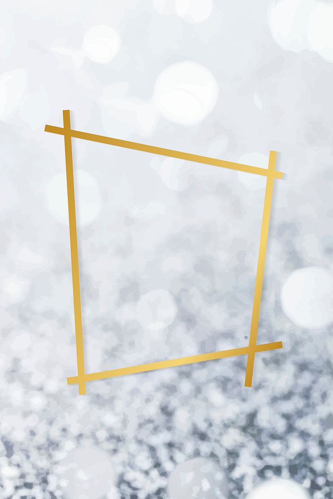 Golden framed trapezium on a glitter textured vector