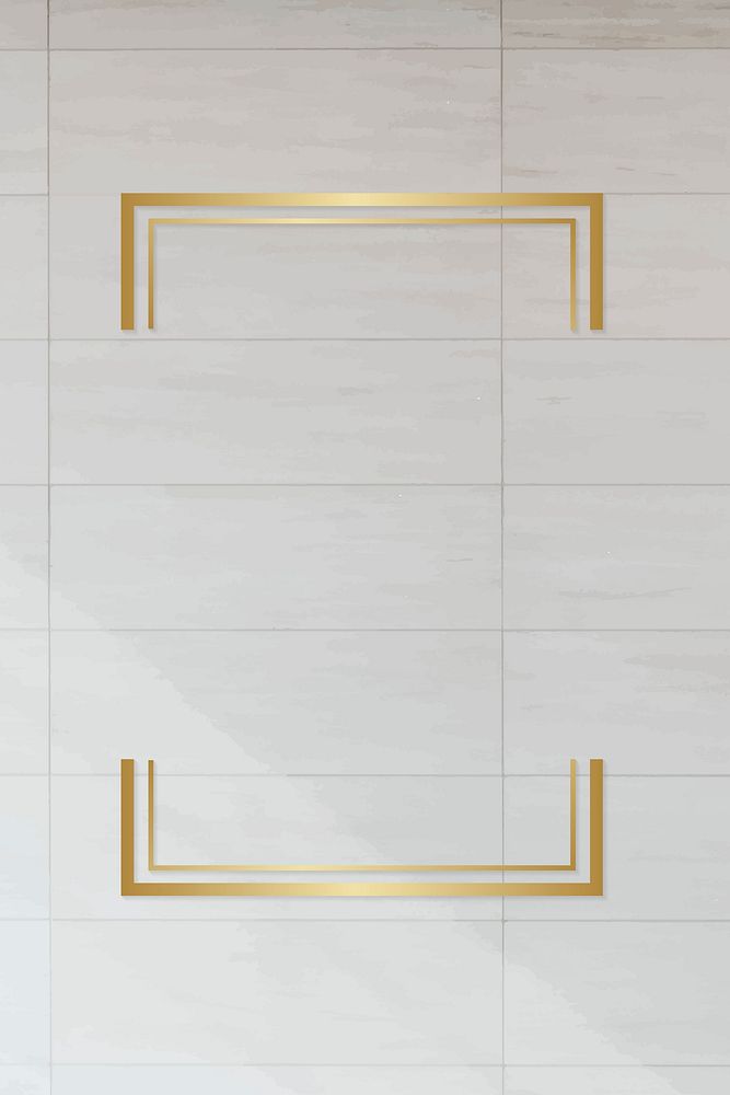 Golden framed badge on a tiled textured vector