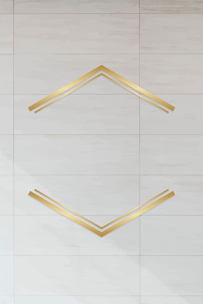 Golden framed badge on a tiled textured vector