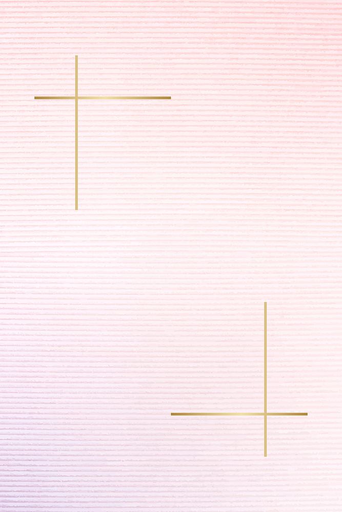 Golden framed badge on a pink textured vector
