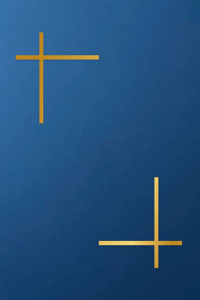 Gold frame on a plain blue background