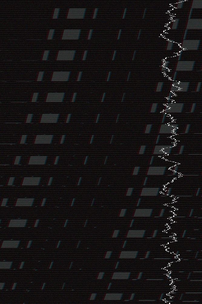 Glitch digital noise effect psd on a black background