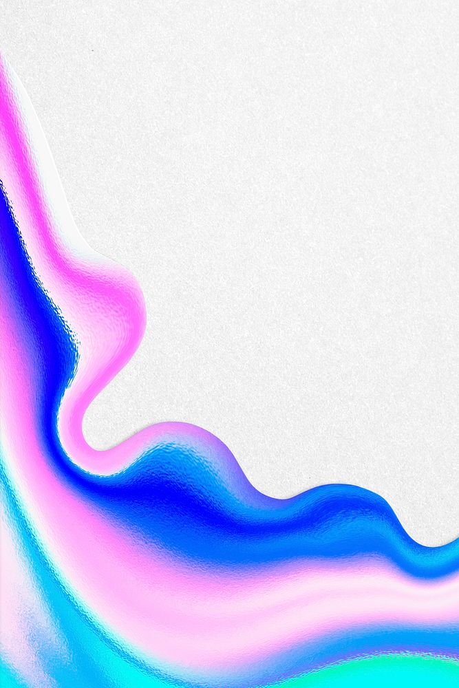 Colorful holographic fluid art on gray background