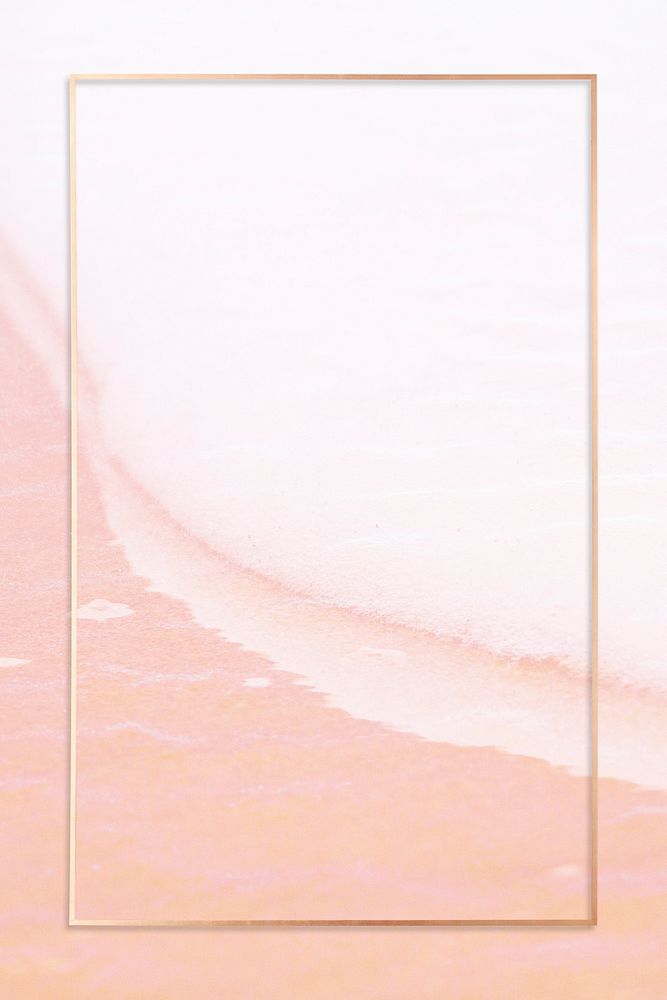 Golden rectangle frame on a pink background 