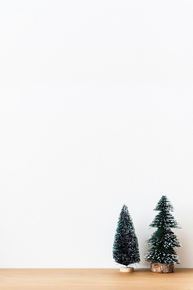 Mini Christmas trees festive background