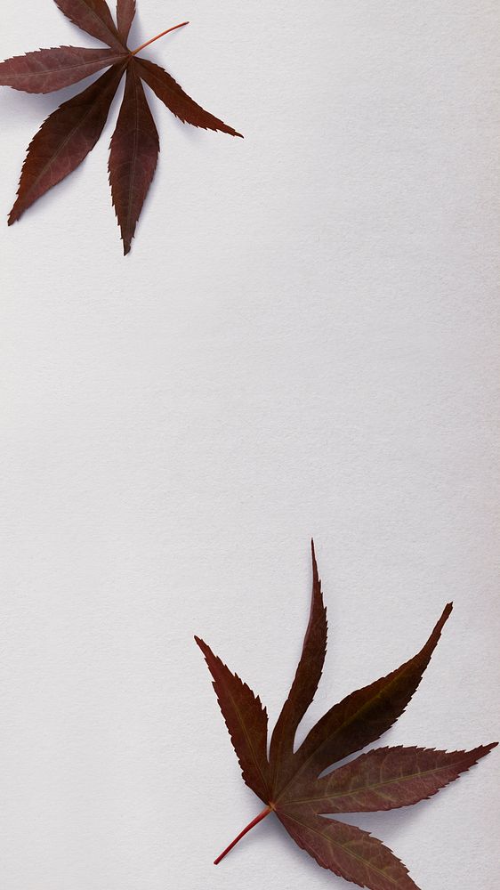 Dried leaf patterned mobile wallpaper background