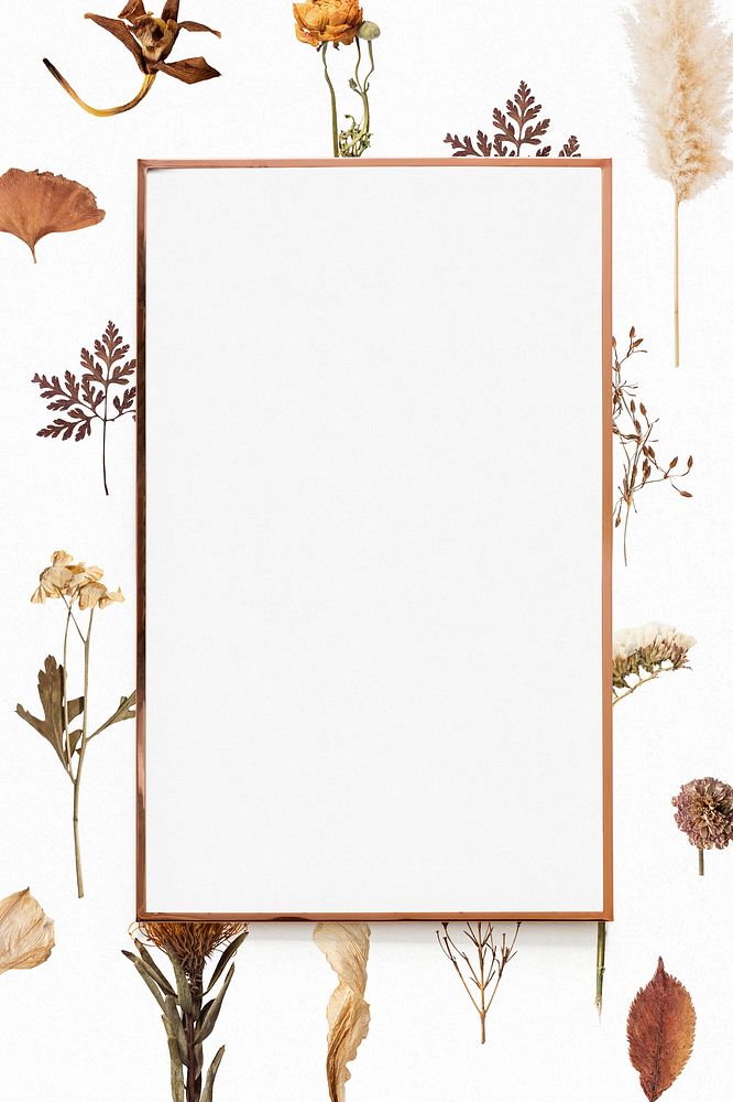 Natural dried flower frame with design space