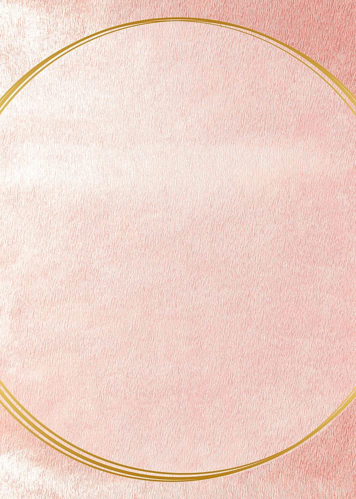 Round golden frame on a pink concrete wall vector