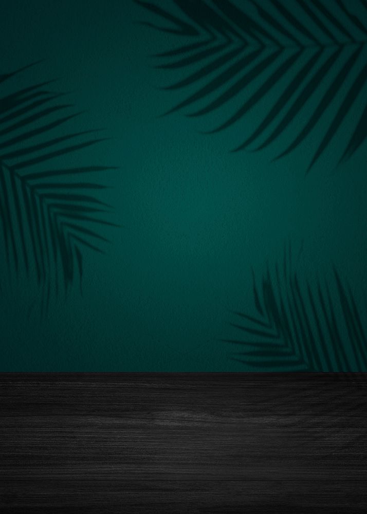 Dark background with tropical leaves silhouette