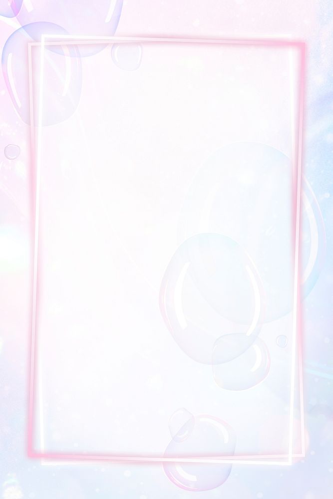 Holographic bubble frame pastel psd design space