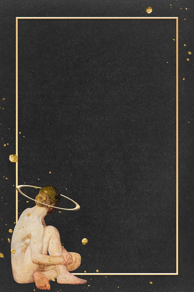 Nude woman frame vintage background