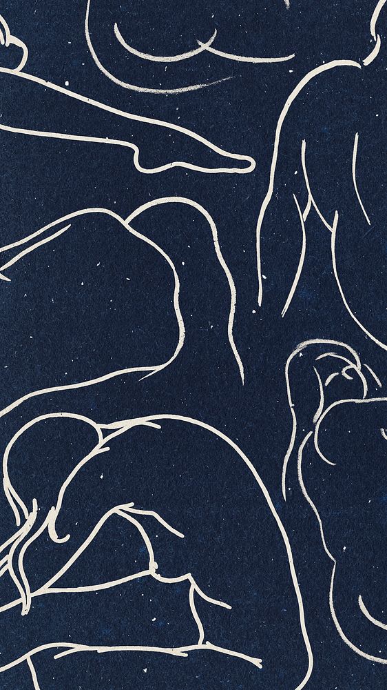Naked women pattern vintage illustration