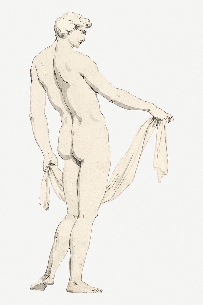 Nude male body psd drawing