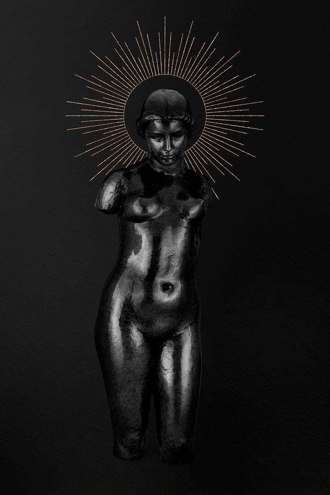 Black female nude psd sculpture