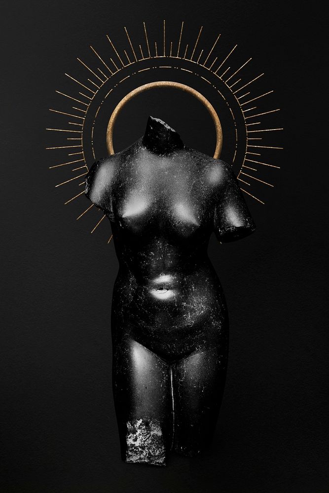 Woman nude psd black sculpture