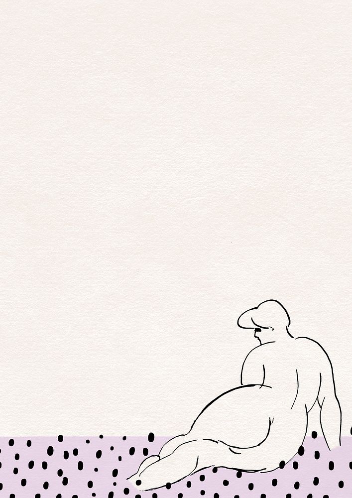 Lying nude woman drawing background
