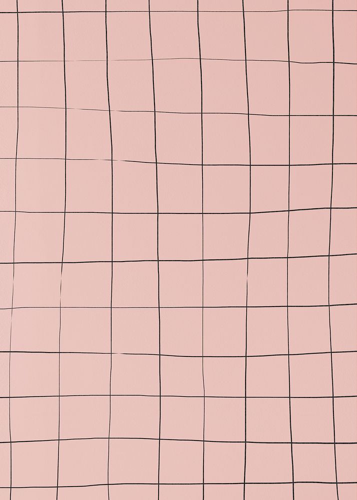 Distorted grid on dull pink wallpaper