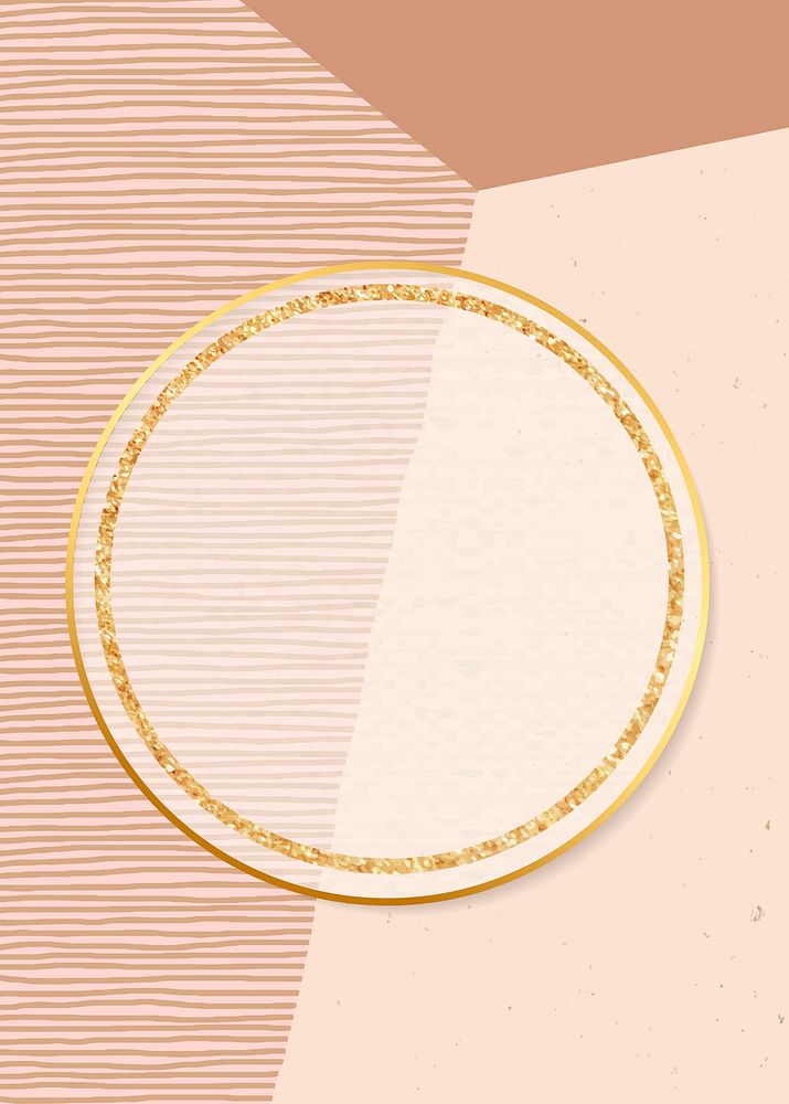 Gold round frame on background vector