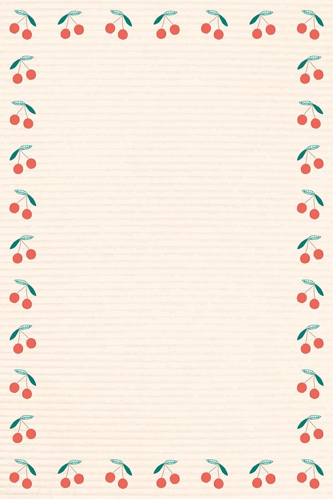 Psd cherry border beige background frame paper texture