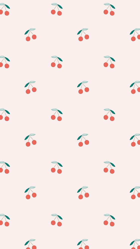 Psd hand drawn cherry pattern background