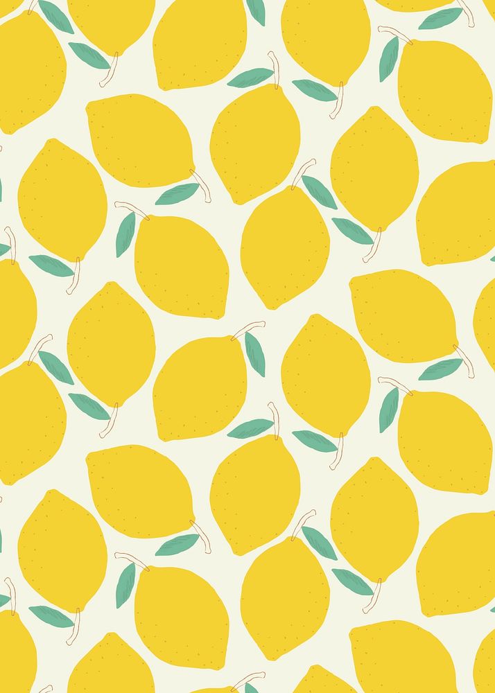 Psd colorful lemon pattern background