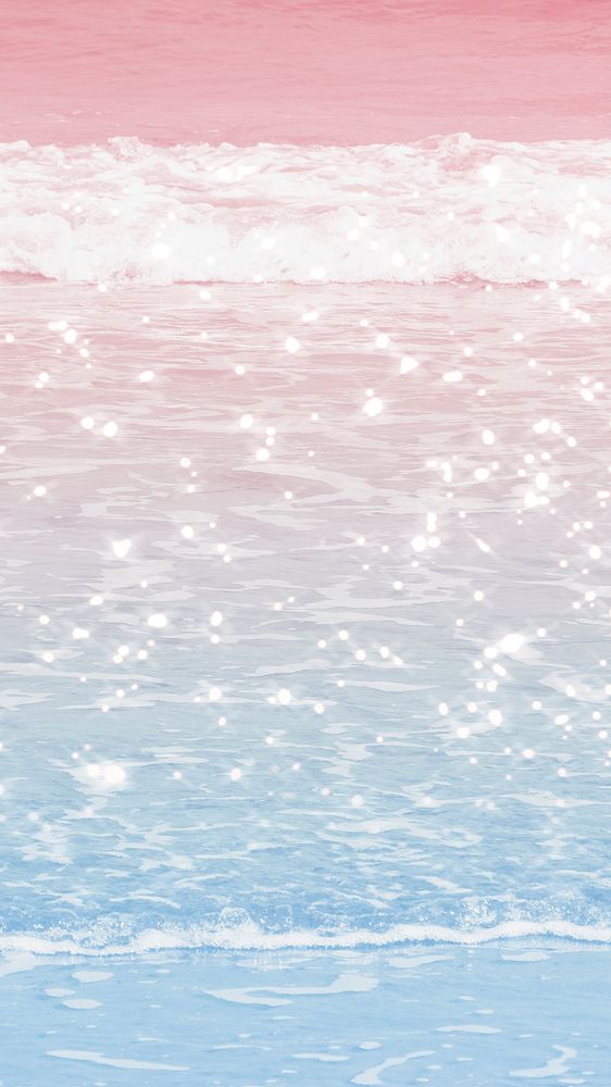 Beach waves sparkle wallpaper background | Free Photo - rawpixel
