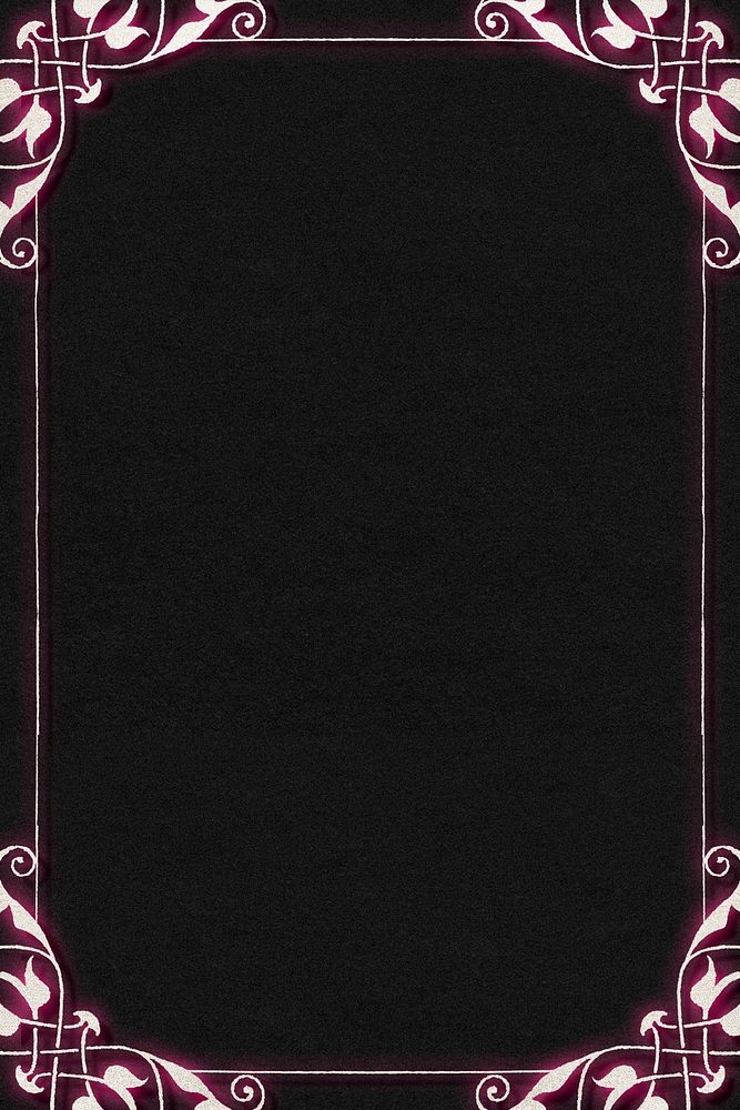 Pink filigree frame border psd