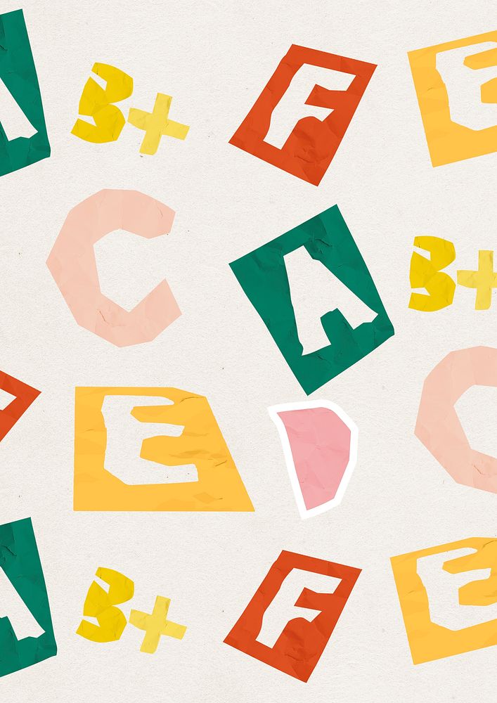Colorful English alphabet psd cute pattern social banner