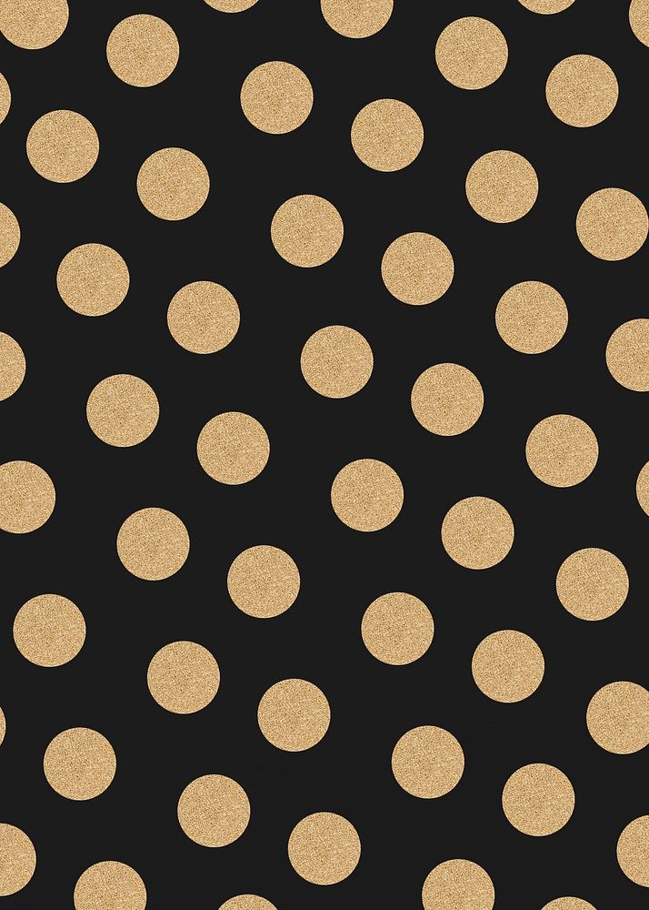 Black and gold sparkly polka dot pattern social banner
