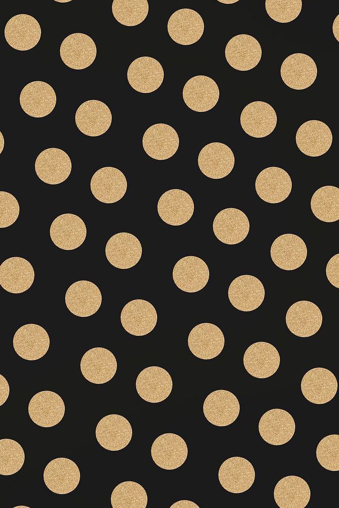 Shiny psd gold and black polka dot pattern social banner