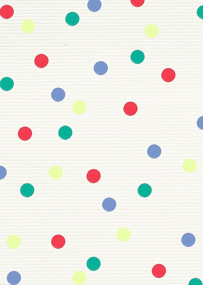 Multicolor cute polka dot social banner on textured background