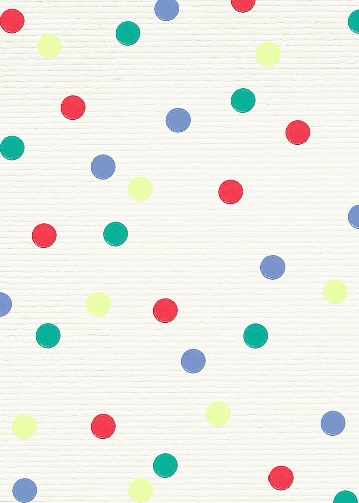 Multicolor psd cute polka dot social banner on textured background