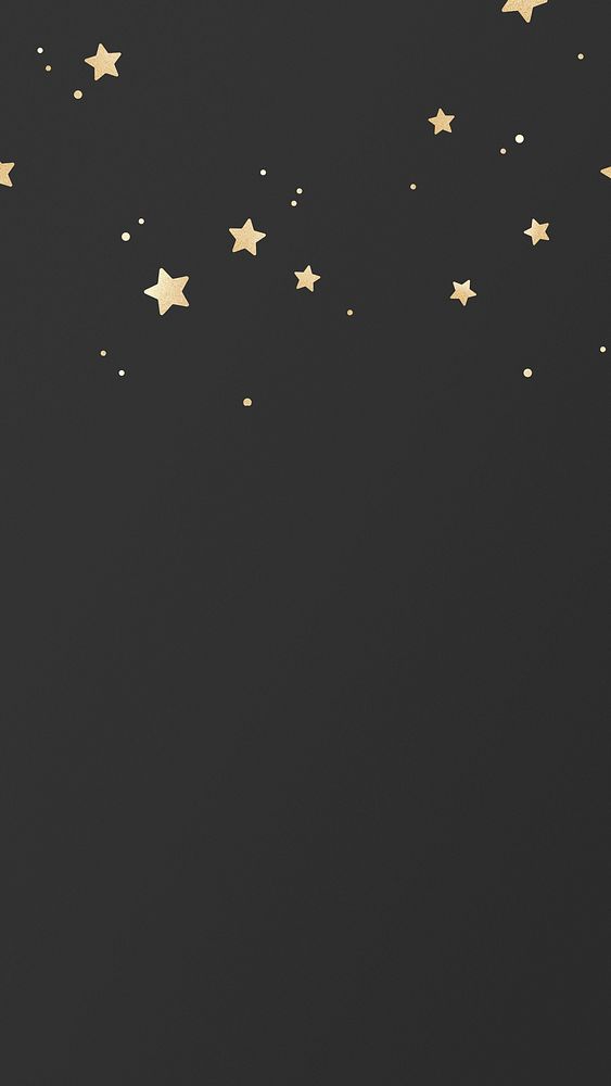 Glittery psd gold stars pattern on black background social banner